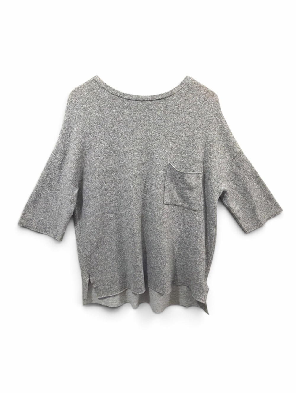 Zara Trafaluc Women's Gray Oversized Pocket Sweater T-Shirt, Small, Soft V-Neck